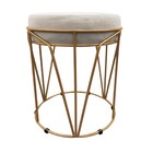 Puff Babu Suede Base Dourado - Bege