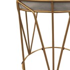 Puff Babu Suede Base Dourado - Bege