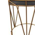 Puff Babu Suede Base Dourado - Grafite