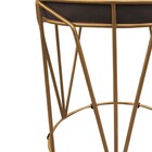 Puff Babu Suede Base Dourado - Marrom