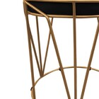 Puff Babu Suede Base Dourado - Preto