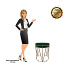 Puff Babu Suede Base Dourado - Verde