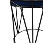 Puff Babu Suede Base Preto - Azul Marinho