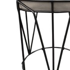 Puff Babu Suede Base Preto - Bege