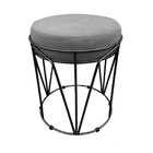 Puff Babu Suede Base Preto - Grafite