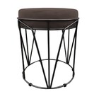 Puff Babu Suede Base Preto - Marrom