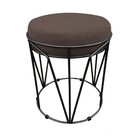 Puff Babu Suede Base Preto - Marrom