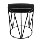 Puff Babu Suede Base Preto - Preto