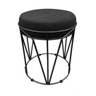 Puff Babu Suede Base Preto - Preto