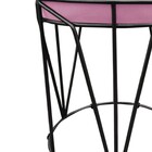 Puff Babu Suede Base Preto - Rosa Bebê