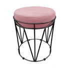 Puff Babu Suede Base Preto - Rose