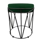 Puff Babu Suede Base Preto - Verde