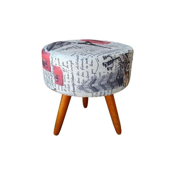 Puff Bali Decorativo Estampa Páris Kasa Sofá