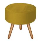 Puff Bali Decorativo Suede Amarelo Kasa Sofá