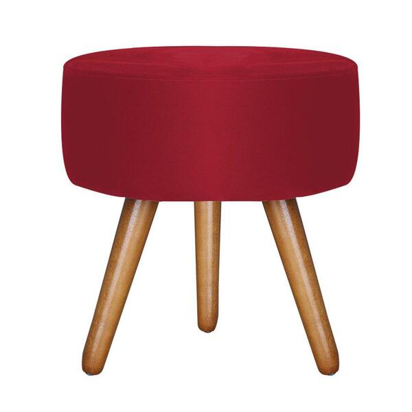 Puff Bali Decorativo Suede Vermelho Kasa Sofá