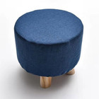 Puff Banco Banqueta Banquinho Redondo Apoio Macio Pes De Made