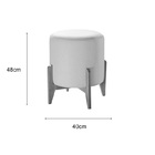 Puff Banco Banqueta Nina Couro Ecológico Caramelo