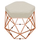 Puff Banco Decorativo Aramado Hexagonal Base Eiffel Bronze Su