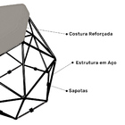 Puff Banco Decorativo Aramado Hexagonal Base Eiffel Preta Sue