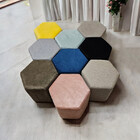 Puff Banco Decorativo Hexagonal Reforçado Verde Água Suede