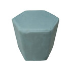Puff Banco Decorativo Hexagonal Reforçado Verde Água Suede