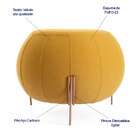 Puff Banco Decorativo Orlando Oval Tecido Veludo Mostarda Pés