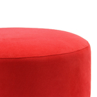 Puff Banco Luca Em Tecido Suede - Vermelho