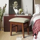 Puff Banco Moderno Estofada Pés Em Madeira - Ideal Para Quart