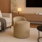 Puff Banco Orgânico Encosto Redondo Sala Estar Quarto Suede C