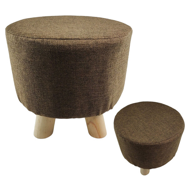 Puff Banco Redondo Banquinho Banqueta Madeira Apoio Pe Suport