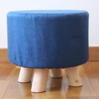 Puff Banco Redondo Banquinho Banqueta Pes De Madeira Macio Ap