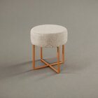 Puff Banqueta 40cm X 45cm Otávio Luxo Bege Claro