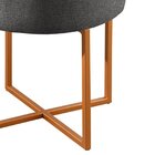 Puff Banqueta 40cm X 45cm Otávio Luxo Cinza