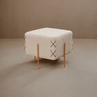 Puff Banqueta 45cm X 45cm Eros Luxo Off White