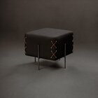 Puff Banqueta 45cm X 45cm Eros Luxo Preto