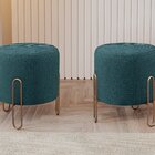 Puff Banqueta 45x50cm Mali Luxo Azul