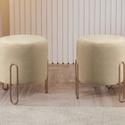 Puff Banqueta 45x50cm Mali Luxo Bege