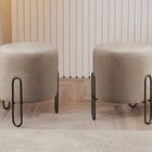 Puff Banqueta 45x50cm Mali Luxo Cappuccino