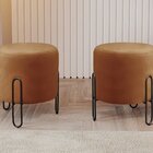 Puff Banqueta 45x50cm Mali Luxo Caramelo