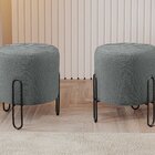 Puff Banqueta 45x50cm Mali Luxo Cinza