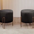 Puff Banqueta 45x50cm Mali Luxo Preto