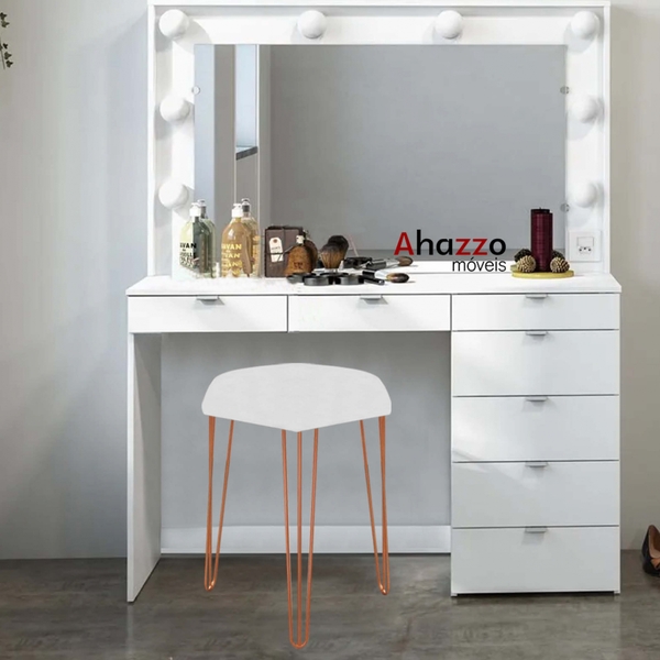 Puff Banqueta Alta Bita Industrial Sala Penteadeira Pé De Fer