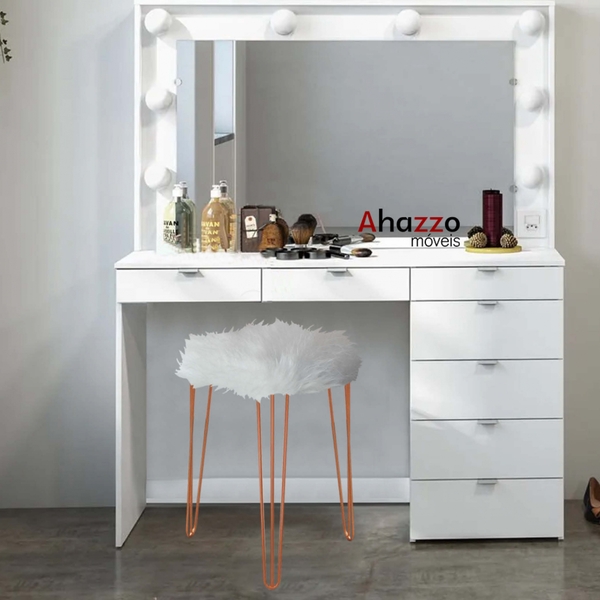 Puff Banqueta Alta Bita Industrial Sala Penteadeira Pé De Fer