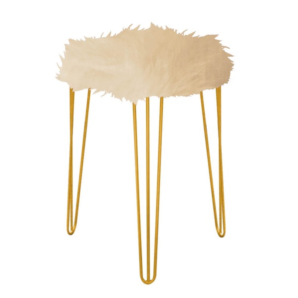 Puff Banqueta Alta Bita Industrial Sala Penteadeira Pé De Fer