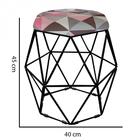 Puff Banqueta Aramado Luna Hexágono Base Preto Triângulo Rose