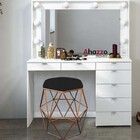 Puff Banqueta Aramado Luna Para Penteadeira Hexágono Base Bro