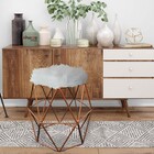 Puff Banqueta Aramado Luna Para Penteadeira Hexágono Base Bro