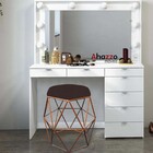 Puff Banqueta Aramado Luna Para Penteadeira Hexágono Base Bro