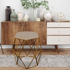 Puff Banqueta Aramado Luna Para Penteadeira Hexágono Base Dou