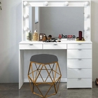 Puff Banqueta Aramado Luna Para Penteadeira Hexágono Base Dou